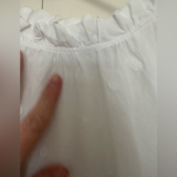 Maeve by A+ Anthropologie White Polka Dot Textured Blouse - Picture 7 of 13